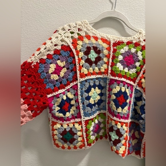 NWT Elan COLETTE RAINBOW MULTI CROCHET CARDIGAN size M - Picture 7 of 8